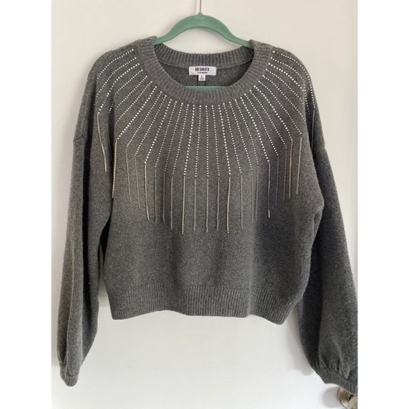 BB DAKOTA If You Fancy Rhinestone Embellished Crewneck Sweater - Picture 1 of 11